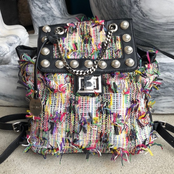 Alex Max Multi Color Loose Tweed Backpack - Picture 6 of 6